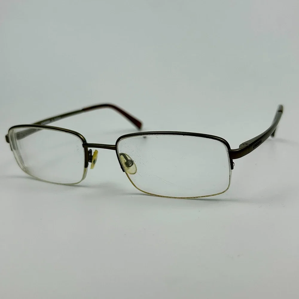 Carrera by Safilo Mens Eyeglasses Frame Brown Titanium Half Rim 53-19-145 mm